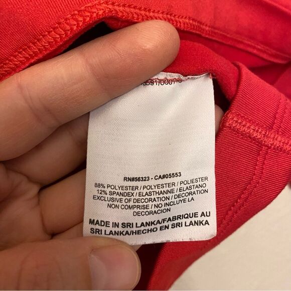 Nike Therma fleece lined Red Long Sleeve mock neck Shirt Running thumb holes M - Picture 10 of 11